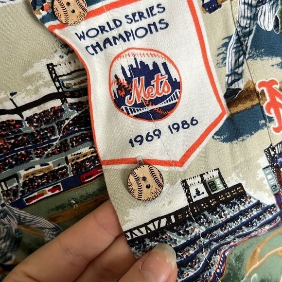 Reyn Spooner MLB New York Mets Button Up Shirt Size XXL Baseball Hawaiian Retro - Picture 6 of 7